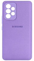 Силиконовый чехол для Samsung Galaxy A53/A536 кожа с лого сиреневый