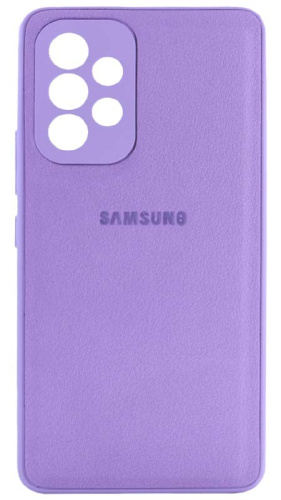Силиконовый чехол для Samsung Galaxy A53/A536 кожа с лого сиреневый