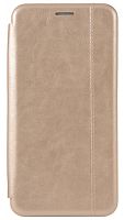 Чехол-книга OPEN COLOR для Samsung Galaxy A03S/A037 с прострочкой золотой