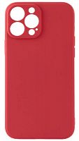 Силиконовый чехол для Apple iPhone 13 Pro Max плотный с защитой камеры красный
