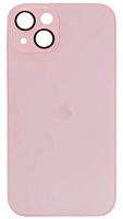 Силиконовый чехол для Apple iPhone 14 матовое стекло с линзами розовый