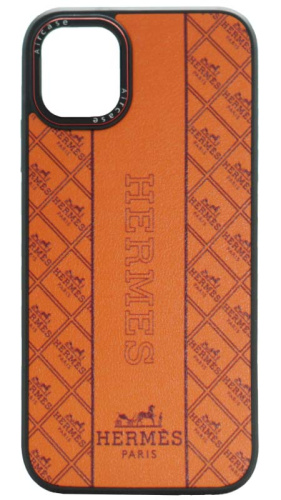 Силиконовый чехол для Apple iPhone 11 кожа Hermes фото 2
