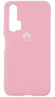 Силиконовый чехол для Huawei Honor 20 Pro с лого розовый