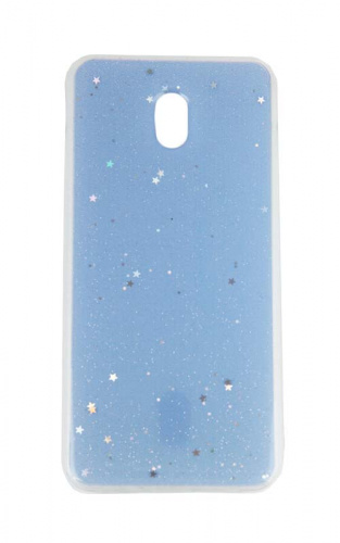Силиконовый чехол для Xiaomi Redmi 8A звездочки голубой