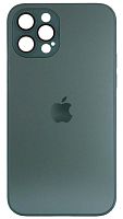 Силиконовый чехол для Apple iPhone 12 Pro матовое стекло с линзами зеленый
