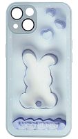 Силиконовый чехол для Apple iPhone 13 стеклянный с защитой линз bunny
