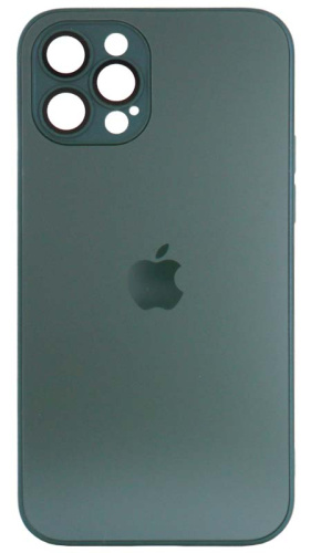 Силиконовый чехол для Apple iPhone 12 Pro матовое стекло с линзами зеленый
