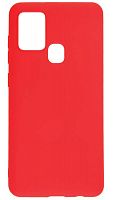 Силиконовый чехол для Samsung Galaxy A21s/A217 матовый красный