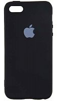 Силиконовый чехол для Apple iPhone 5/5S/SE с лого черный