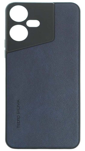 Силиконовый чехол для Tecno Pova Neo 3 кожа с лого синий