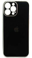 Силиконовый чехол для Apple iPhone 13 Pro Max глянцевый с окантовкой черный