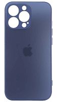 Силиконовый чехол для Apple iPhone 13 Pro матовое стекло темно-синий