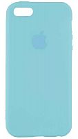 Силиконовый чехол для Apple iPhone 5/5S/SE с лого бирюзовый