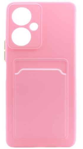 Силиконовый чехол для Tecno Camon 19 Pro с кардхолдером розовый
