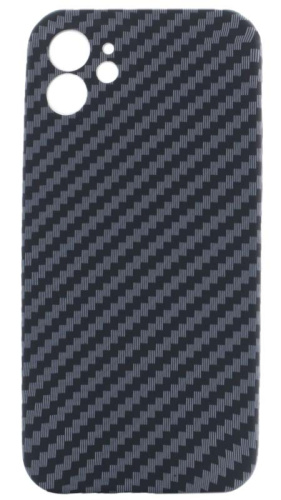 Силиконовый чехол для Apple iPhone 12 карбон черно-серый