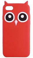Силиконовый чехол для Apple Iphone 7/8 Фигурный сова красный