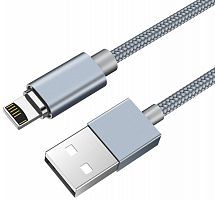 Кабель USB - Apple 8 pin HOCO U40A Magnetic Adsorption 1.0м 2.1A серый