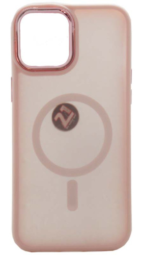 Силиконовый чехол MagSafe для Apple iPhone 12 Pro Max хром с глянцевой камерой розовый