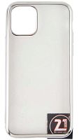 Силиконовый чехол для Apple iPhone 11 Pro прозрачный с окантовкой серебро
