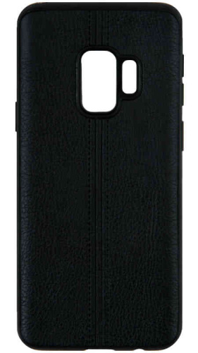 Силиконовый чехол для Samsung Galaxy S9/G960 эко кожа чёрный