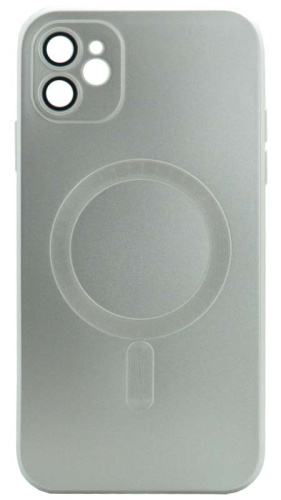 Силиконовый чехол для Apple iPhone 11 MagSafe матовый с линзами титан