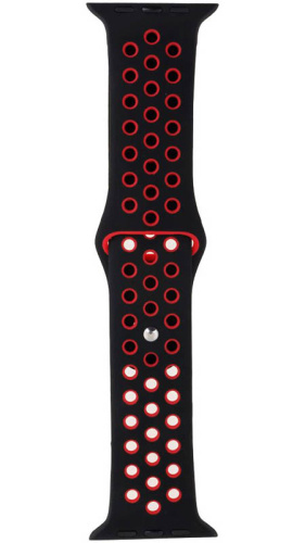 Ремешок на руку для Apple Watch 38-40mm силиконовый Sport N черный/красный