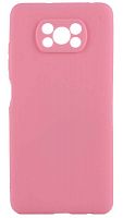 Силиконовый чехол для Xiaomi Poco X3 матовый розовый