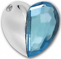 Флеш-накопитель 4Gb подарочный U033 сердце Silver-Blue со стразом