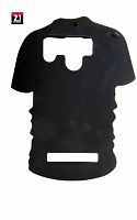 Чехол силиконовый, 3,8"-4,0" матовый черный в виде футболки