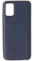 Силиконовый чехол для Samsung Galaxy A02S/A025 кожа с лого синий