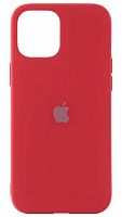 Силиконовый чехол для Apple iPhone 12 Pro Max с яблоком красный