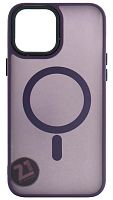 Силиконовый чехол MagSafe для Apple iPhone 13 Pro Max матовый фиолетовый