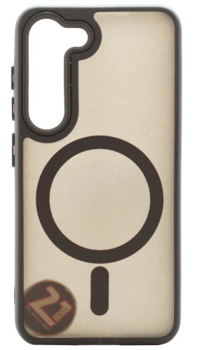 Силиконовый чехол MagSafe для Samsung Galaxy S23 матовый черный