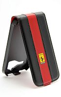 Футляр-книжка Ferrari HTC Sensation черная с красной полосой 