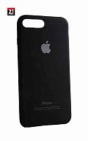 Силиконовый чехол для Apple iPhone 7 Plus/8 Plus с яблоком чёрный
