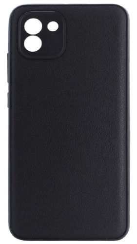 Силиконовый чехол для Samsung Galaxy A03/A035 кожа с лого черный