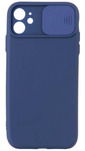 Силиконовый чехол для Apple iPhone 11 с защитой камеры синий