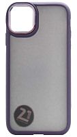 Силиконовый чехол для Apple iPhone 11 хром с глянцевой камерой фиолетовый