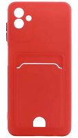 Силиконовый чехол для Samsung Galaxy A04 с кардхолдером красный