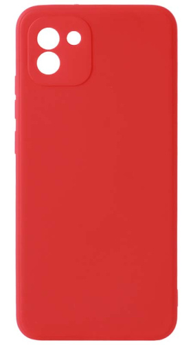 Силиконовый чехол Soft Touch для Samsung Galaxy A03/A035 с защитой камеры красный