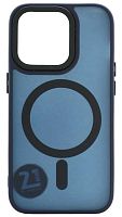 Силиконовый чехол MagSafe для Apple iPhone 14 Pro матовый синий