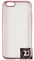 Силиконовый чехол для Apple iPhone 6/6S прозрачный с окантовкой розовый