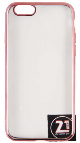 Силиконовый чехол для Apple iPhone 6/6S прозрачный с окантовкой розовый