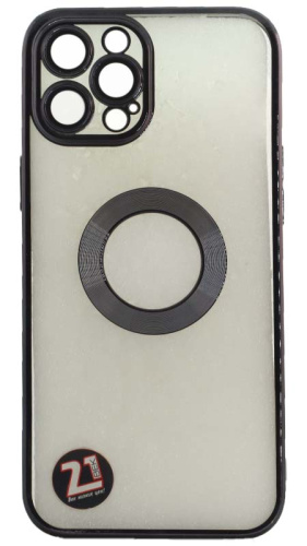 Силиконовый чехол для Apple iPhone 12 Pro Max с линзами на камеру черный