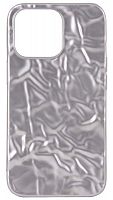Силиконовый чехол для Apple iPhone 13 Pro мятый серебро