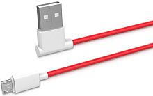 Кабель USB - микро USB HOCO UPM10, 1.2м, круглый, 2.4A, силикон, боковой, красный