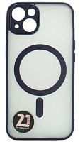 Силиконовый чехол для Apple iPhone 13 MagSafe с окантовкой и защитой камеры фиолетовый