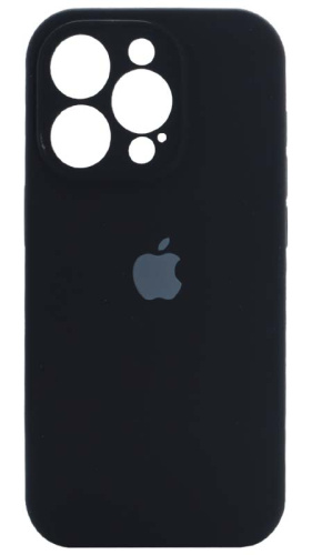 Силиконовый чехол Soft Touch для Apple iPhone 14 Pro с защитой камеры лого черный