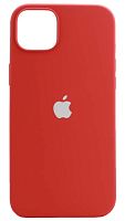 Задняя накладка Soft Touch для Apple Iphone 14 Plus красный с белым яблоком