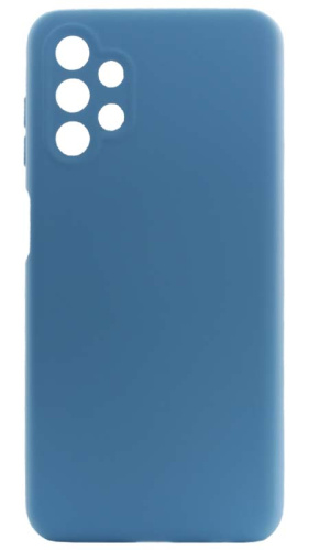 Силиконовый чехол Soft Touch для Samsung Galaxy A13/A135 с защитой камеры серо-голубой